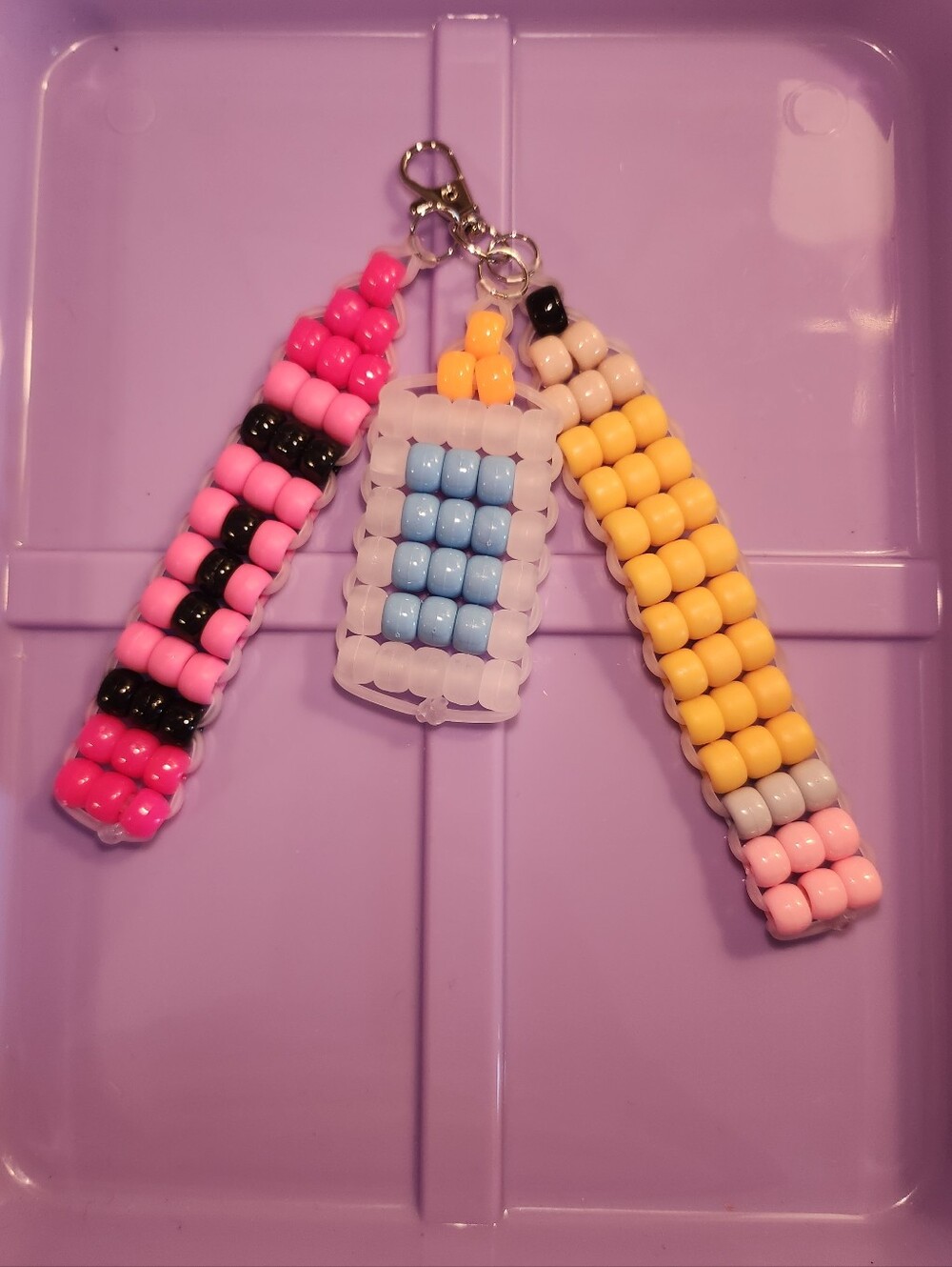 Teacher Pony Bead Keychain